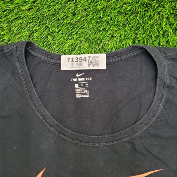 NIKE Center-Check Shirt Womens XL 22x24 Black Just-Do-it - Picture 9 of 13